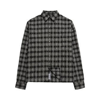 세인트페인 SP 크롭 타탄 체크 셔츠 화이트
