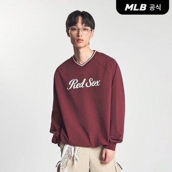 MLB [코리아공식] 스포티브 바시티 오버핏 우븐 맨투맨 BOS (Burgundy)