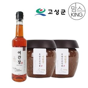 우양수산 어간장 500ml+어된장 500g x 2개