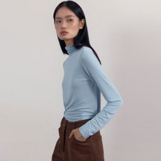 Soft Slim Turtle-neck Top (Sky Blue)