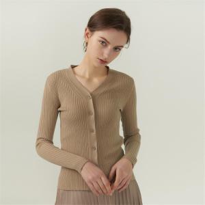 카미노 RIBBED KNIT CARDIGAN BEIGE