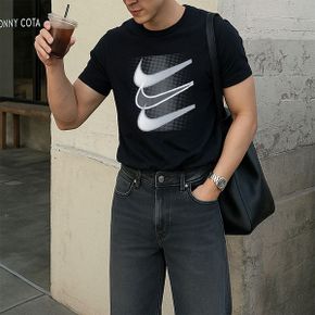 나이키 NSW 12MONTH 스우시 남성 반팔티 블랙 DZ5173 010_P344840799
