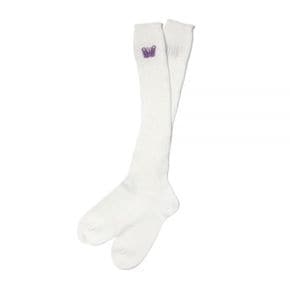 NEEDLES 니들스 x Kae Tanaka Loose Socks KT Papillon Emb - Off White (QV421) (NEEDLES 카에