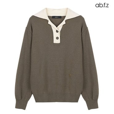 ab.f.z 세일러 배색 카라 브이넥 니트 (AFX3HW31A)