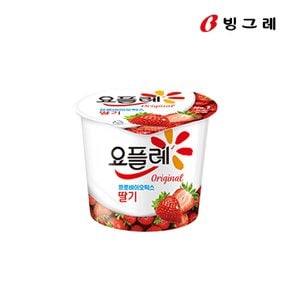 요플레 오리지널 홈 180g 총12개 (딸기4+복숭아4+블루베리4)