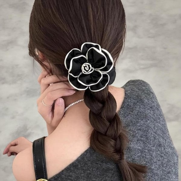 [옷자락] 여성 꽃모양 풍성 헤어끈 똥머리