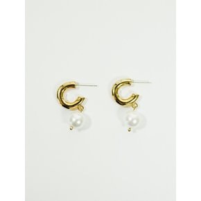 BOLD HOOP PEARL EARRING 볼드 후프 진주 귀걸이