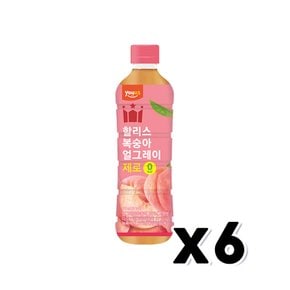 할리스 복숭아얼그레이 제로 페트음료 500ml x 6개