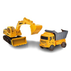 프릭션 포크레인 n 트럭 어린이 아이 모형 공사차 모형차 놀이 유치원 아기