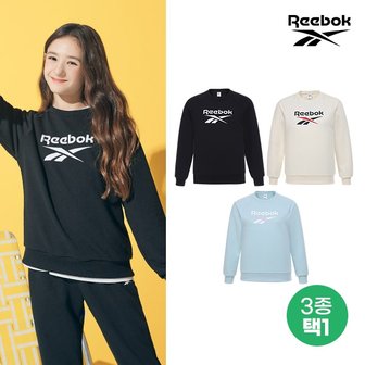  [REEBOK] 리복키즈 주니어 코튼폴리 맨투맨 티셔츠 여아 3컬러 택1