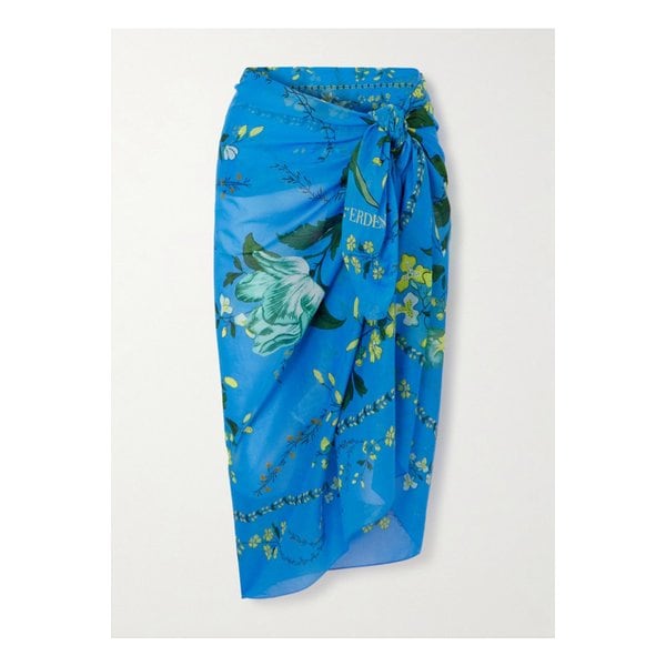 프린트 코튼 보일 파레오 블루 1647597335491783