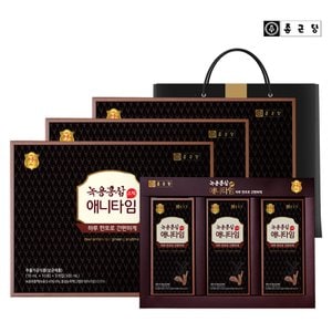 종근당 녹용 6년근 홍삼 농축액 스틱 애니타임 30포 x 3박스 선물세트 (+쇼핑백)
