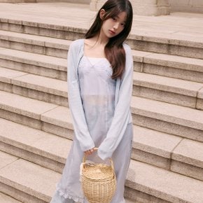 SHEER EMBROIDERY BUSTIER ONEPIECE BLUE