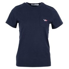 여성 트리컬러 폭스 패치 면 티셔츠 FW00107KJ0010 P480 (NAVY)