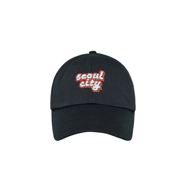SEOUL CITY NEEDLEPOINT HAT - BLACK