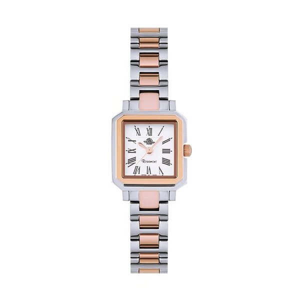 로즈몽 RS80-04MT 노스탤지아 스퀘어 콤비 여성 메탈 손목 시계