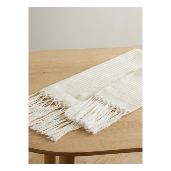 브루넬로쿠치넬리 프린지 리넨 캐시미어 블렌드 자카드 비치 타월 2세트 46376663162905655