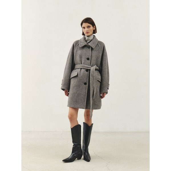 RTW CAMEL SILK HALF SINGLE COAT_GREY