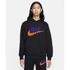 매장정품 나이키 NIKE 클럽 플리스 풀오버 후디 M - 블랙 세이프티 오렌지 FN3105-010 1628899