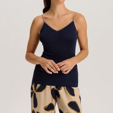 한로 Cotton Seamless Spaghetti Top (71601_deep navy)