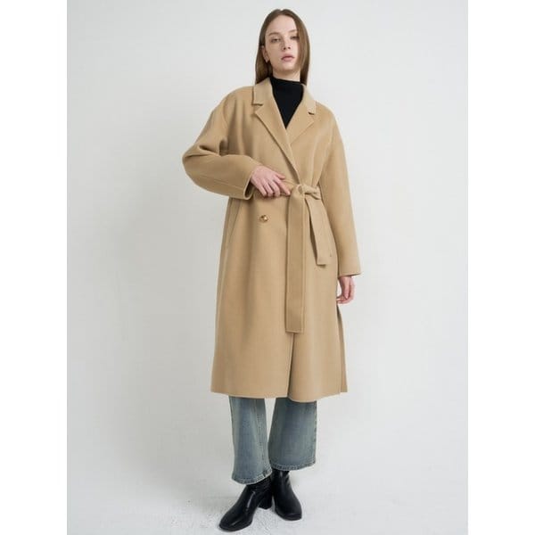 Cashmere-blend Handmade Double Long Coat_2color