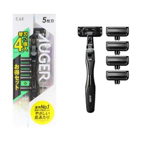 면도기 아우거 KAI 콤보팩 본체 면도날 세트 블랙 AUGER