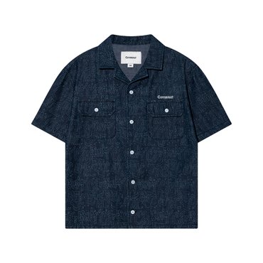 커버낫 키즈 로고 홀패턴 데님 반팔셔츠 인디고 CK2502SS17IN