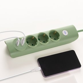 파스텔 3200W 고용량 절전형 3구 멀티탭 USB 1포트 C타입 1포트 1.4M
