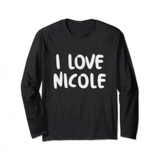 I Love Nicole 생일 이름 긴팔 티셔츠