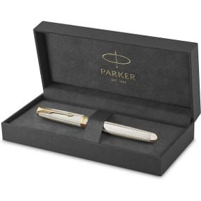 영국 파카 만년필 PARKER Sonnet Premium Fountain Pen Silver Mistral Sterling Gold Trims Fin