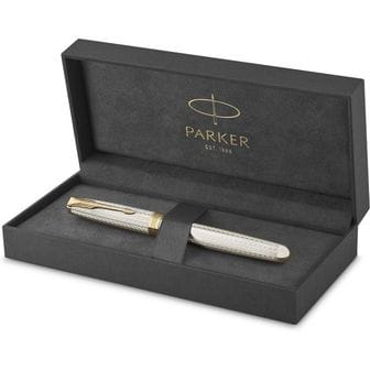 파카 영국 파카 만년필 PARKER Sonnet Premium Fountain Pen Silver Mistral Sterling Gold Trims Fin