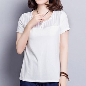5274 펄시크블라우스 여성반팔티 미시옷 오피스룩 여름블라우스