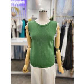 여름 그린 민소매 라운드 니트 504960