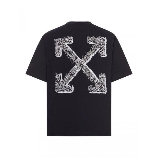 남성 티셔츠 SCRIBBLE ARR 스케이트 S/S 블랙 화이트 OMAA120F 547909