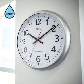 시계 야외설치가능 대형방수방진벽시계40cm OT853WPS, 실버
