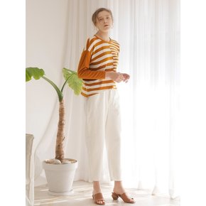 HALF STRIPE T-SHIRT_ORANGE