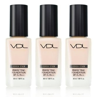  VDL 커버스테인 퍼펙팅 파운데이션 30ml V02 (21호 따뜻한 옐로우톤) 3개