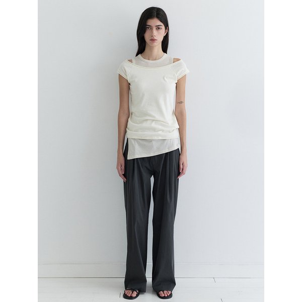 Raglan Boat Neck Tee _ Beige