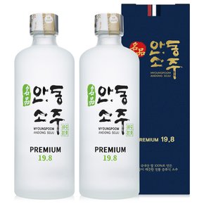 명품안동소주 프리미엄19.8 375ml x2병 증류식소주