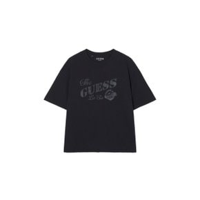 M 게스반팔티 NQK MP3K1480_BLK 남녀공용 빈티지 플라워 반팔티_BLACK