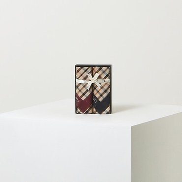 닥스 DCHA5F001N2 [25FW][DAKS GIFT]하우스체크 면 손수건 2종세트