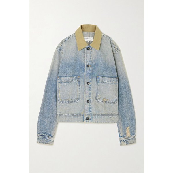 실버레이크 캔버스 트림 디스트레스드 데님 재킷 46376663162988864