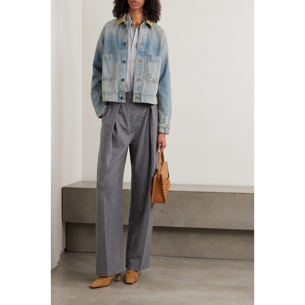 실버레이크 캔버스 트림 디스트레스드 데님 재킷 46376663162988864