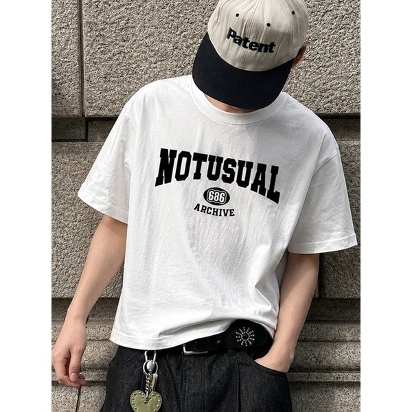 Simple School Font Over-fit T-Shirts 4color