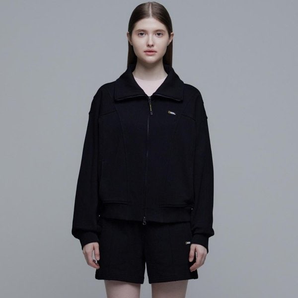 [여주점] N241WFT060 여성 레푸스 트레이닝 카라 집업 자켓 카본블랙
