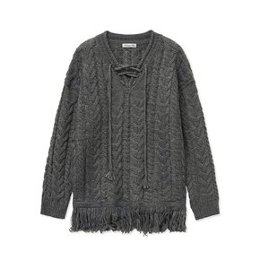 v tassel knit ops [grey]