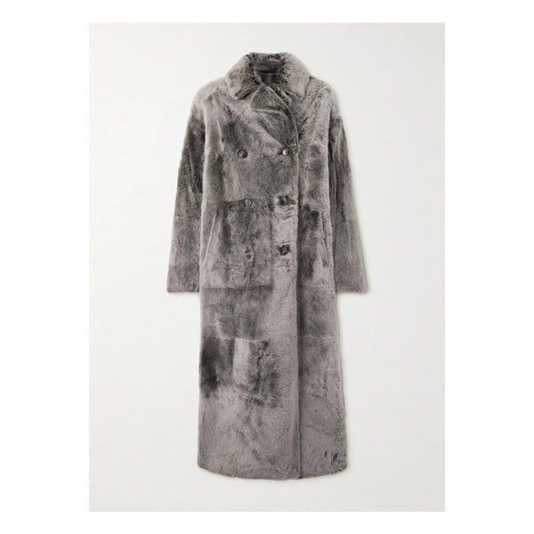 이브살로몬 더블 브레스트 시어링 코트 그린 46376663162924580