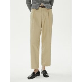 [ALL-SEASON] PINTUCK COTTON STRAIGHT PANTS_BEIGE