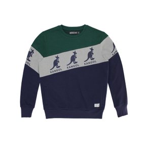 Rbw 컬러블록 크루 맨투맨 Navy Forest Green