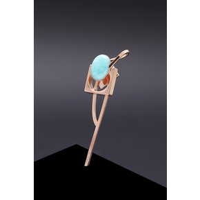 Amazonite Theoria Brooch - Rosegold